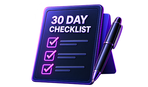 The First 30 Days Checklist mockup
