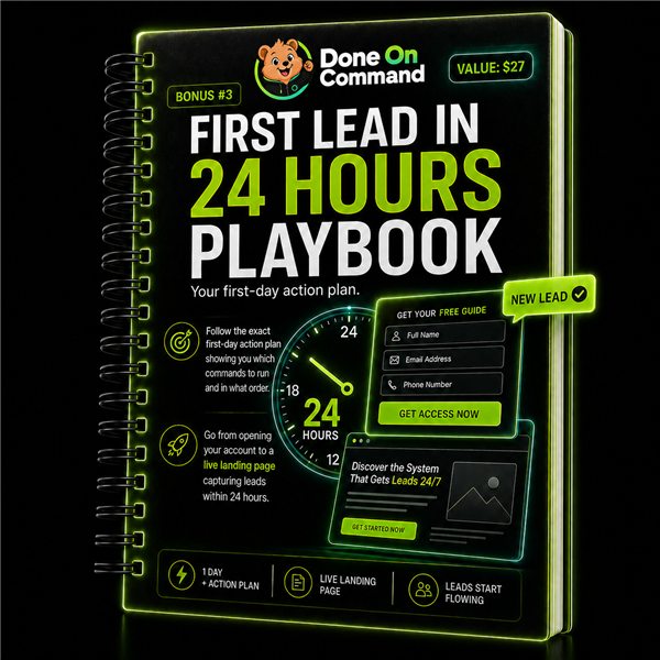 First Lead in 24 Hours Playbook mockup