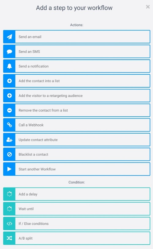 Customising an automation workflow with branching steps in MailVio